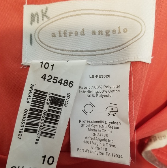 Alfred Angelo Formal Cocktail Peach Dress size 10 - Picture 5 of 8